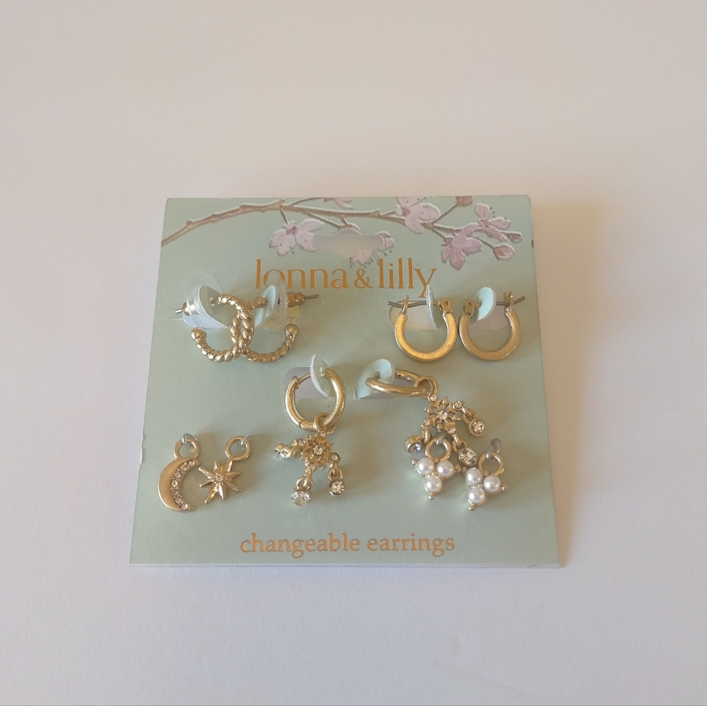 Lonna & Lilly Gold and Pearl Changeable Earrings